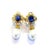Bochic "Capri" Vintage Sapphire, Topaz & Pearl Earrings Set In 18K Gold & Silver, A Pair For Sale - Image 18 of 18