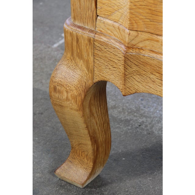 Mid-Century Danish Oak Baroque / Rococo Style Commode attributed to Henning Kjærnulf, 1960s For Sale - Image 6 of 17