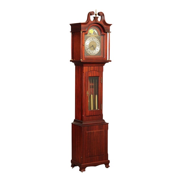 1970s Daneker 'The Senator' Mahogany Case Grandfather Clock Chairish