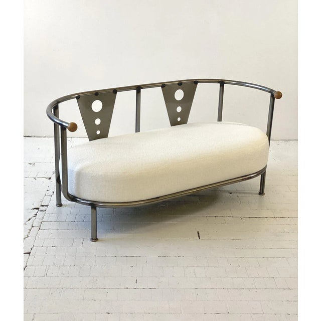 Portmanteau Studio Project Postmodern Memphis Design Welded Steel Settee For Sale - Image 13 of 13