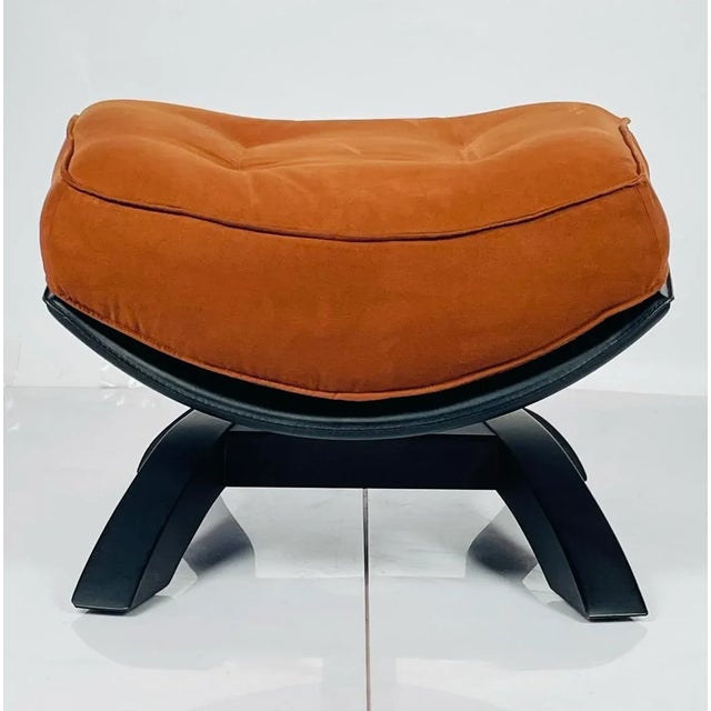Vintage Chair & Ottoman Made in Italy by Giorgio Saporiti For Sale - Image 9 of 12