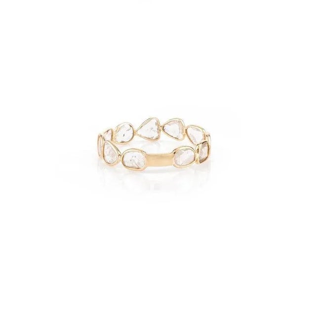 Not Yet Made - Made To Order Natural Uncut Diamond 18k Yellow Gold Stacking Band Ring Size 10 For Sale - Image 5 of 8