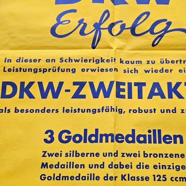 Original Poster DKW Two-Stroke Adac 3 Day Trip, 1953 For Sale - Image 4 of 5