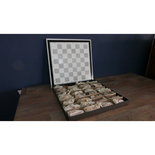 Bauhaus Bauhaus Chess Game with Enamelled Playing Field and Wooden Figures from Tecta, 1980s For Sale - Image 3 of 10