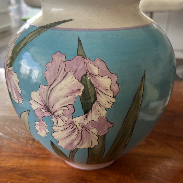 Santa Barbara Ceramic Hand Painted Vase For Sale - Image 4 of 7