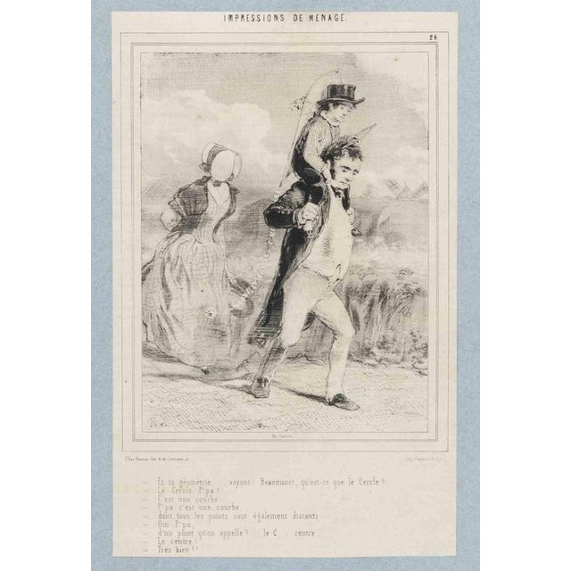 Paul Gavarni, Impressions of Ménage, Plate 24, Mid-19th Century, Lithograph For Sale - Image 3 of 3