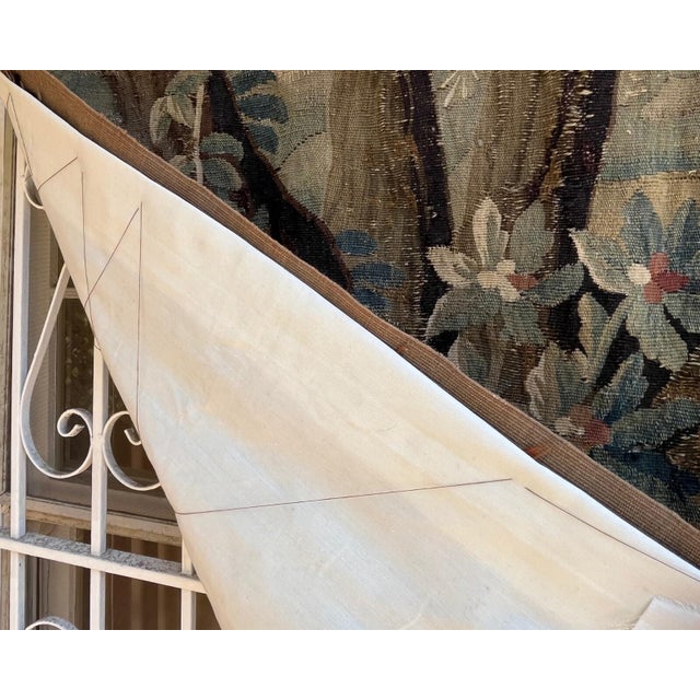Antique Verdure Tapestry – Large Bird & Prey Scene For Sale - Image 10 of 10