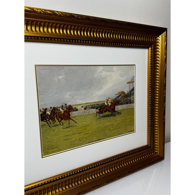 Edwardian Sporting Watercolour by Isaac James Cullin (1859–1942) the 1910 Two Thousand Guineas, Newmarket Neil Gow’s Classic Victory – Signed & Dated For Sale - Image 9 of 18