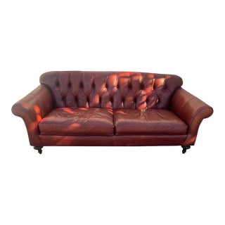 Arhaus Leather Sofa For Sale