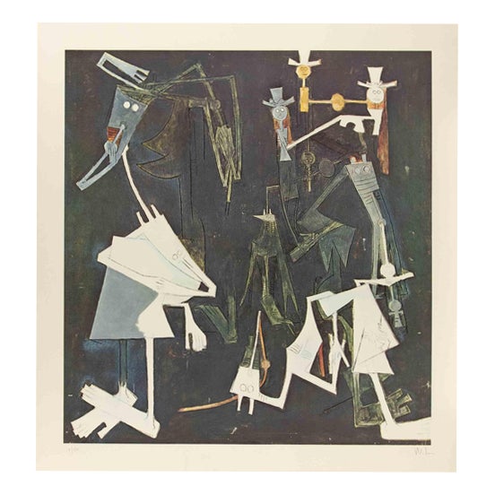 Wifredo Lam, Untitled Surrealist Composition, 1970s, Lithograph For Sale