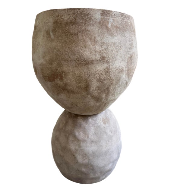 Mid-Century Modern Vintage Terracotta Planter-Mid Century Shape With Washed Patina For Sale - Image 3 of 5