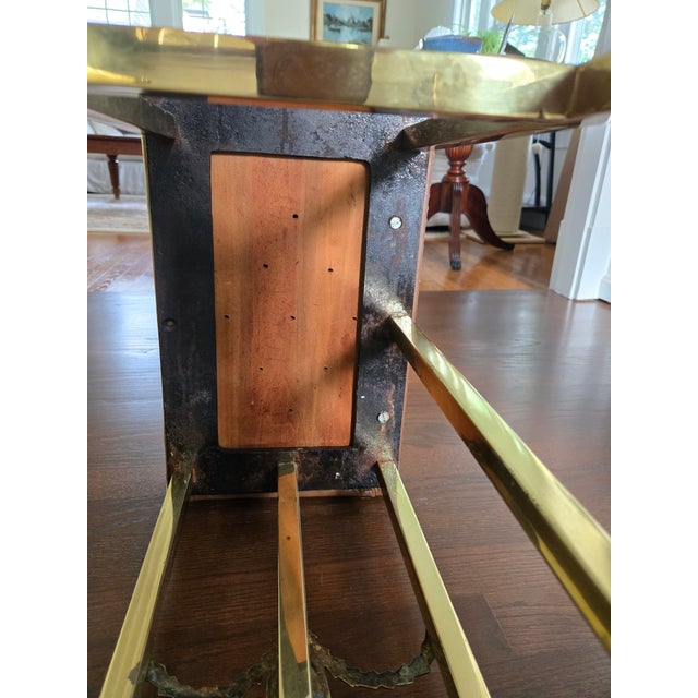 Brass 19th Century Brass Fireplace Club Fender With Leather Upholstered Seats For Sale - Image 8 of 8