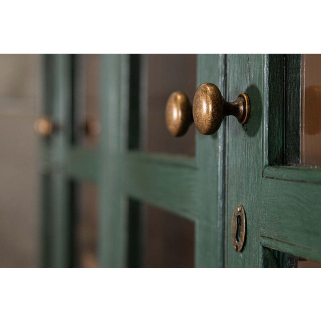 Large 19th Century English Pine Glazed Housekeepers Cabinet, 1880s For Sale - Image 12 of 18