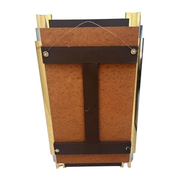 Hollywood Regency 1980s Hollywood Regency Brass and Chrome Column Mirror For Sale - Image 3 of 3