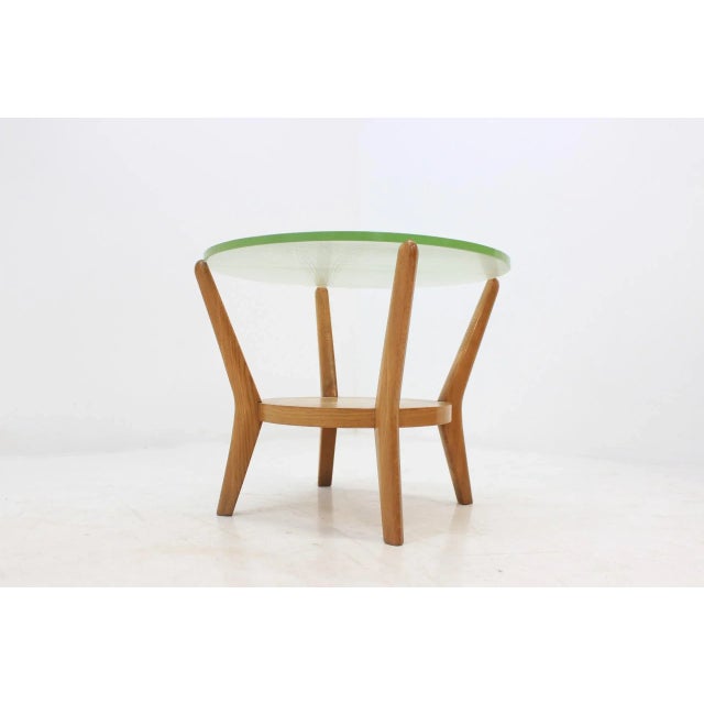 Glass Side Table by Kropáček & Koželka, 1960s For Sale - Image 6 of 6