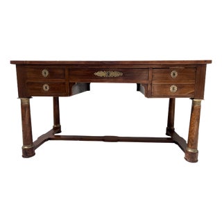19th Century Empire Desk in Mahogany and Veneer For Sale
