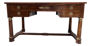 19th Century Empire Desk in Mahogany and Veneer