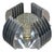 Brutalist Aluminium Ceiling Light with Handmade Textured Glass, 1980 For Sale