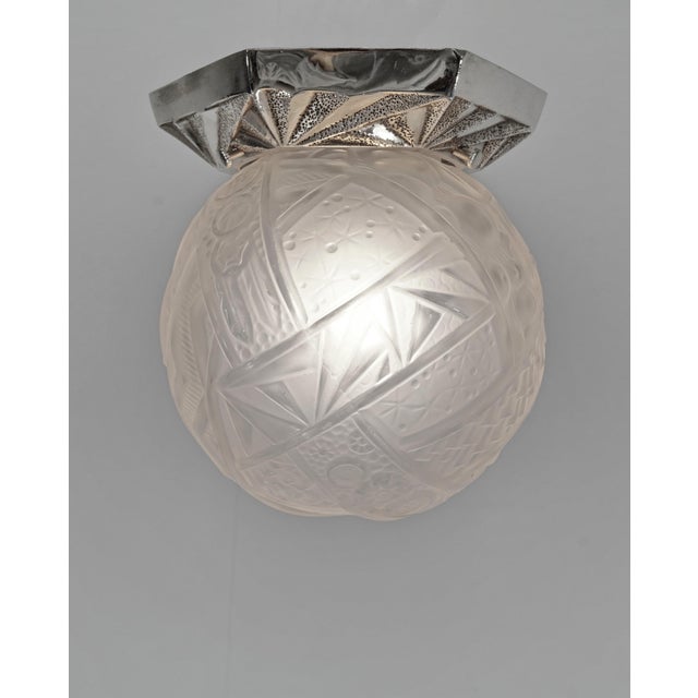 Art Deco 1930s French Art Deco Flush Mount by Muller Freres France - A Pair For Sale - Image 3 of 11