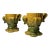 Traditional Fall Harvest Corn Husk Candleholders in the Style of Majolica, a Pair For Sale