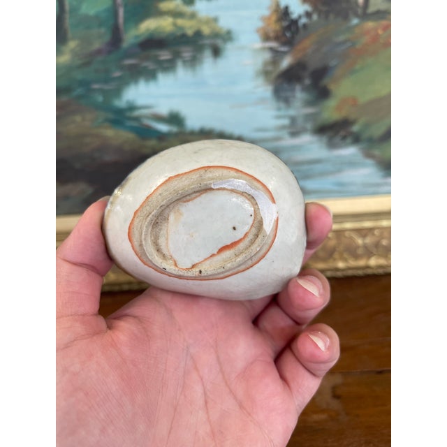 Vintage Japanese Shell-Form Celadon Glazed Pottery Dish With Crackle Finish For Sale - Image 10 of 10