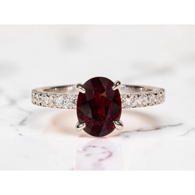 The Camarillo: 2.03 Carat Natural No Heat Deep Red Ruby Engagement Ring For Sale - Image 13 of 13