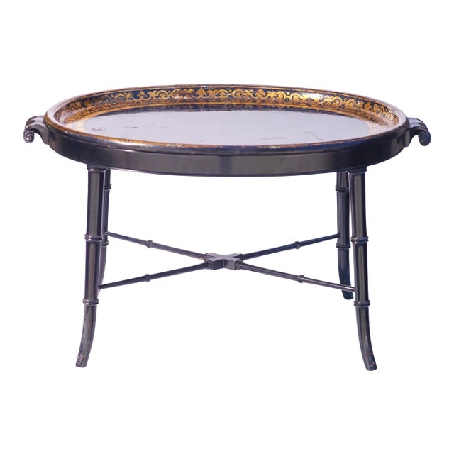 19th C. English Paper Mache Tray Table For Sale