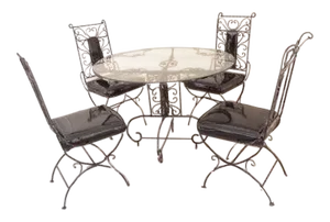 Vintage Regency Iron Patio Dining Set