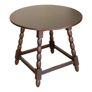 1940s French Bobbin Wood Side Table For Sale