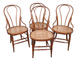 Set of Four Late 19th Century Bentwood Bistro Cafe Dining Chairs