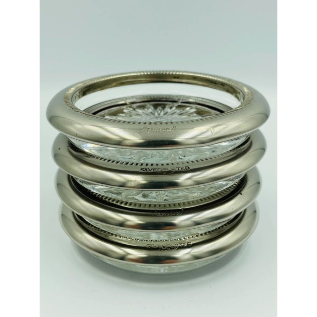 Italian Mid 20th Century Italian Silverplate Leonard Coasters- Set of 4 For Sale - Image 3 of 12