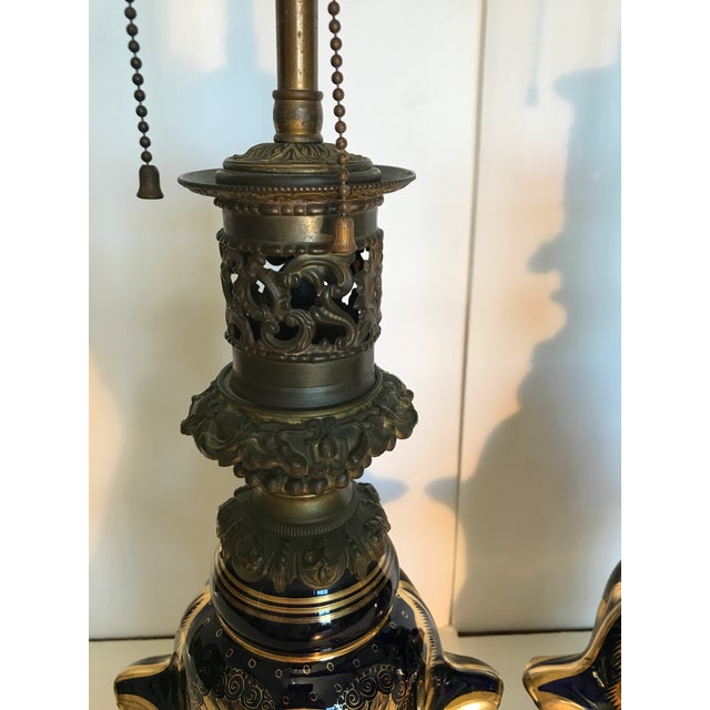 Antique French Bayeux Porcelain Table Lamps - a Pair For Sale - Image 11 of 15
