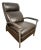 Ethan Allen Radius Taupe Leather Metal Frame Modern Recliner Chair For Sale