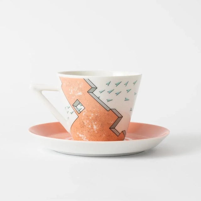 Postmodern Porcelain Coffee Cups with Saucers from Winterling, 1980s, Set of 6 For Sale - Image 3 of 8