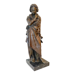 Huge Antique 1800's French Ludwig Beathoven Andre Trupheme Figural Bronze Statue