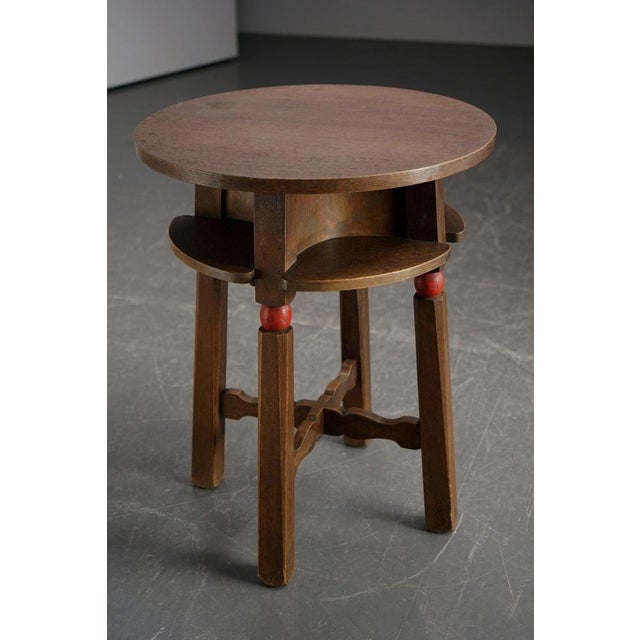 Brown Art Deco Side Table, 1940s For Sale - Image 8 of 13