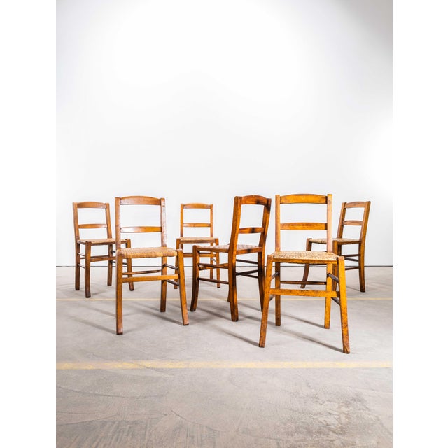 1950’s Original French Farmhouse Dining Chairs with Woven Seat.s These chairs date from the 1950’s, a simple classic...