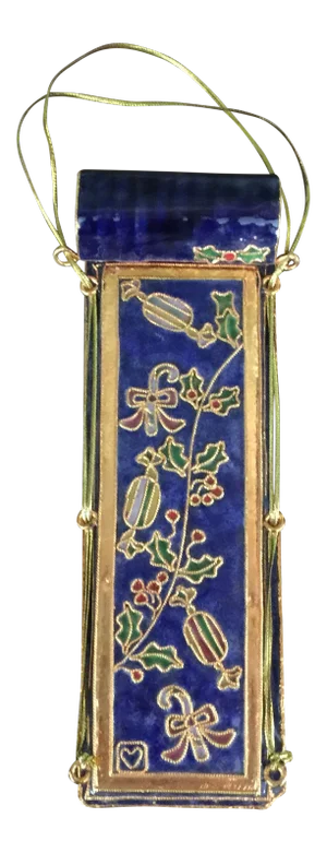 Vintage Russian Czar-Style Enameled Christmas Sled Ornament