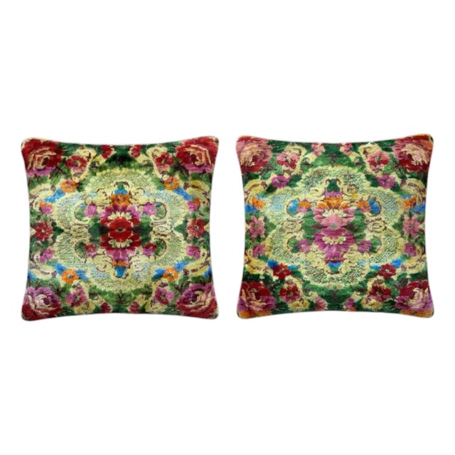 Turkish Kilim Pillow Cover 15'' X 17'' & 16'' X 19'' - Set of Two For Sale