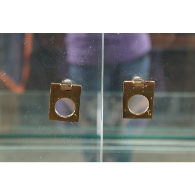 Mid 20th Century Vintage Hollywood Regency Brass & Glass Curio Display Cabinet Vitrine MCM 80" For Sale - Image 5 of 18