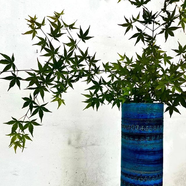 Aldo Londi Vintage Rimini Blue Ceramic Vase by Aldo Londi For Sale - Image 4 of 5