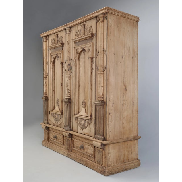 Antique German Baroque Armoire or Cabinet with two doors built in the mid-1700’s, based on the hardware and construction....