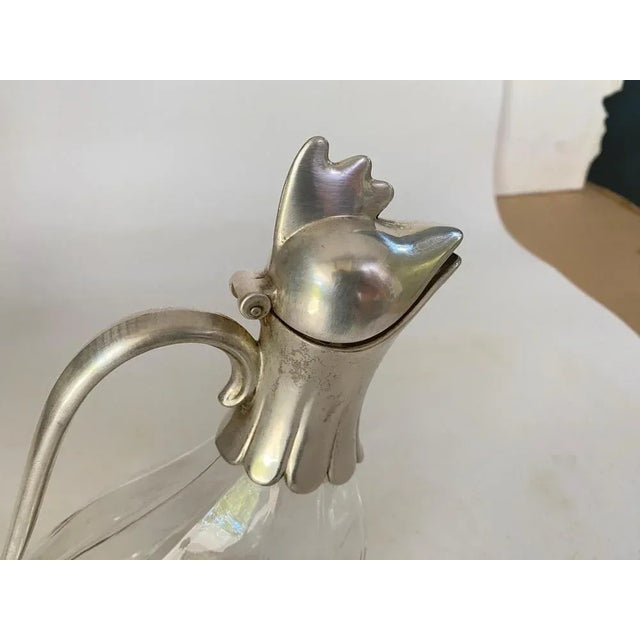 20th Century Silver Color Liquor Bottle in Glass and Metal, France For Sale - Image 12 of 13