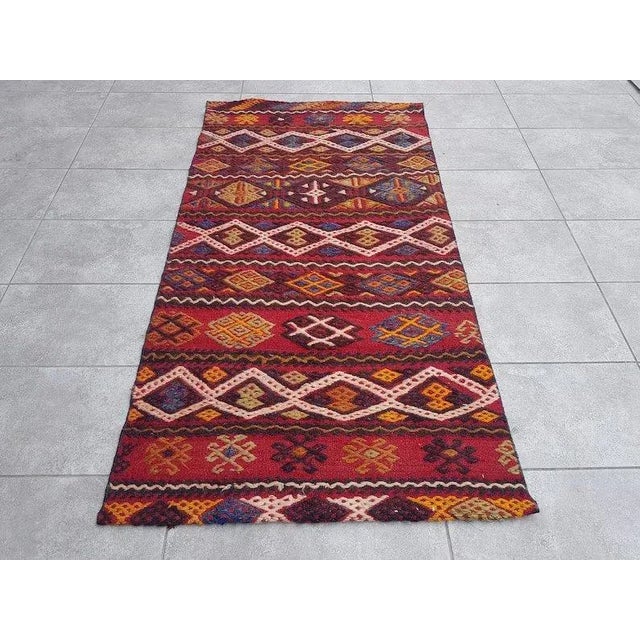 1960s DEcorative Vintage Kurdish Kilim Rug For Sale - Image 11 of 11