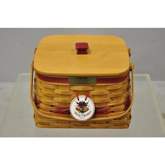 Vintage Longaberger Christmas Edition 2000 Edition Deck the Halls Basket W/ Lid For Sale - Image 11 of 12