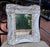 French Country Wall Mirror Features a Heavily Distressed White Frame With Gold Trim For Sale - Image 15 of 15