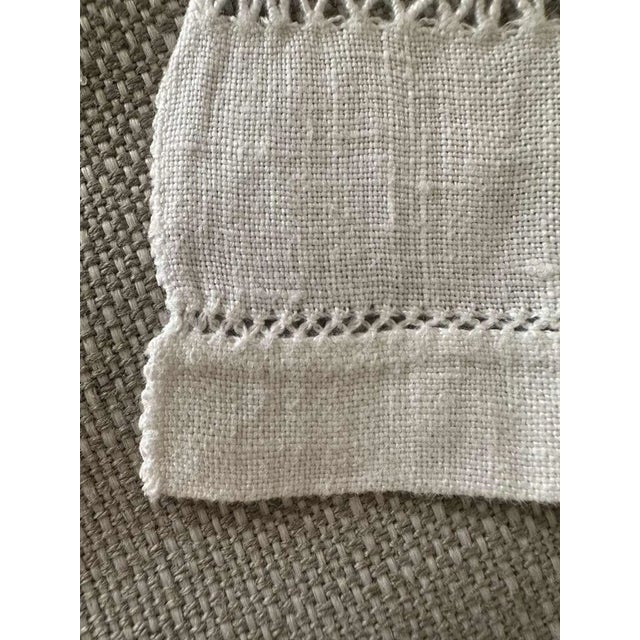 Asian Antique Antique French Linen Towel with Drawn Thread Work | Handwoven Flax Guest Towel | Trousseau Linen Textile | c. 1900 For Sale - Image 3 of 8