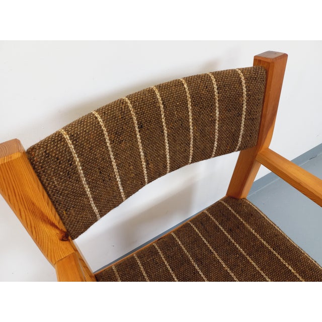 Vintage Armchair in Pine and Upholstery, 1980s For Sale - Image 3 of 15