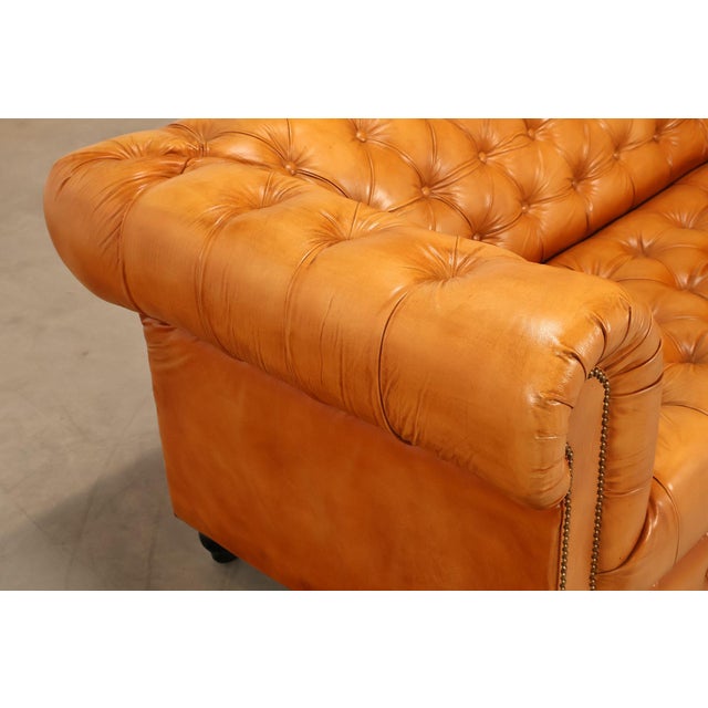 Early 21st Century Tufted Leather Chesterfield Sofa For Sale - Image 5 of 16