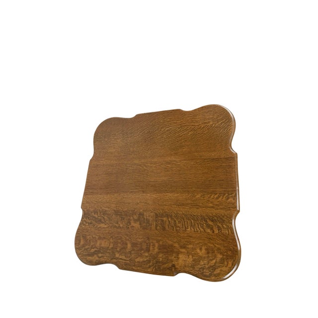 Wood Early 20th Century Tiger Oak Barley Twist Table With Glass Ball & Claw Feet For Sale - Image 7 of 17